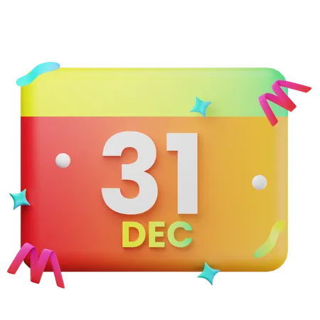 31 December  3D Icon