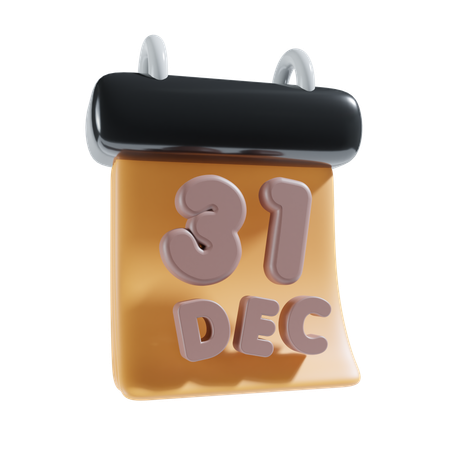 31 December  3D Icon