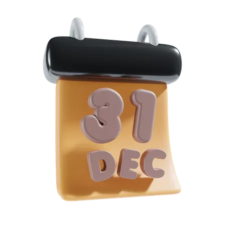 31 December  3D Icon