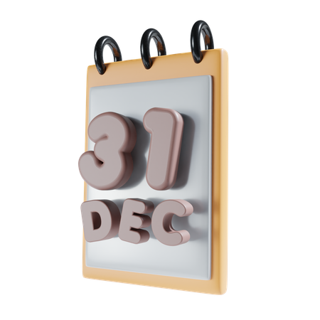 31 December  3D Icon