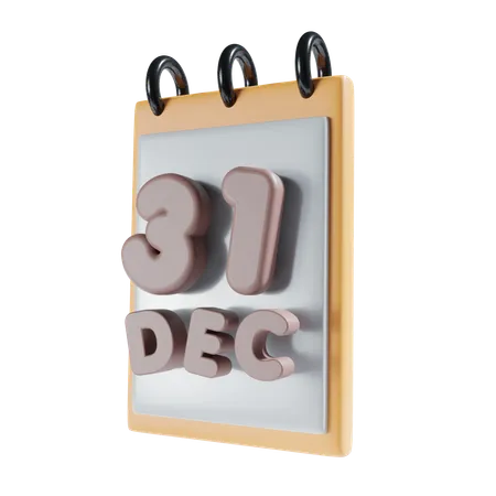 31 December  3D Icon