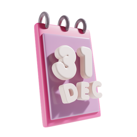 31 December  3D Icon