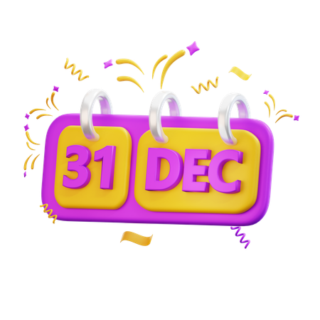 31 December  3D Icon