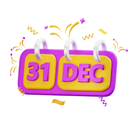 31 December  3D Icon