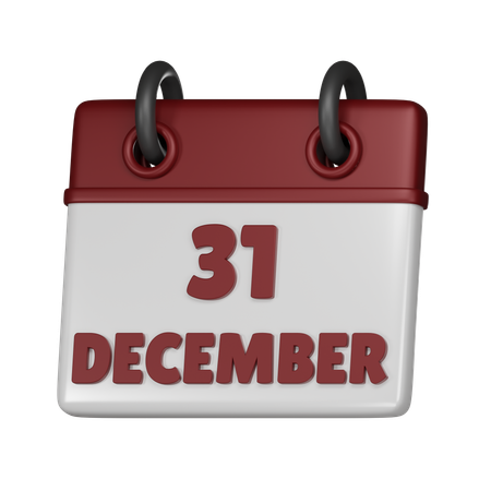 31 December  3D Icon