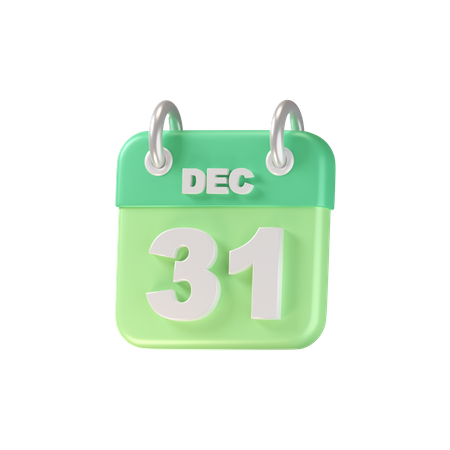 31 December  3D Icon