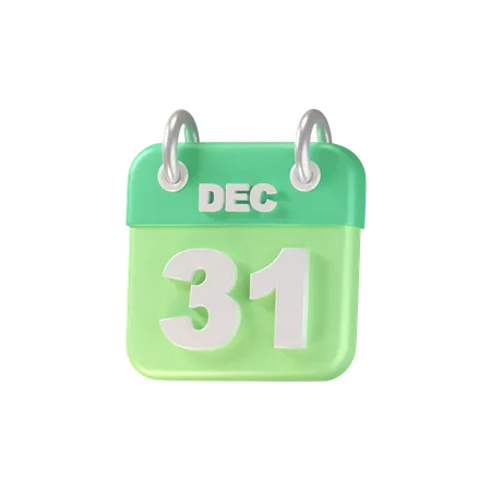 31 December  3D Icon