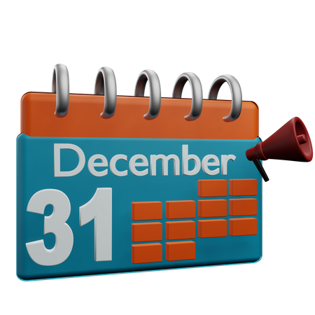 31 December  3D Icon