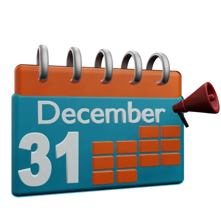 31 December  3D Icon