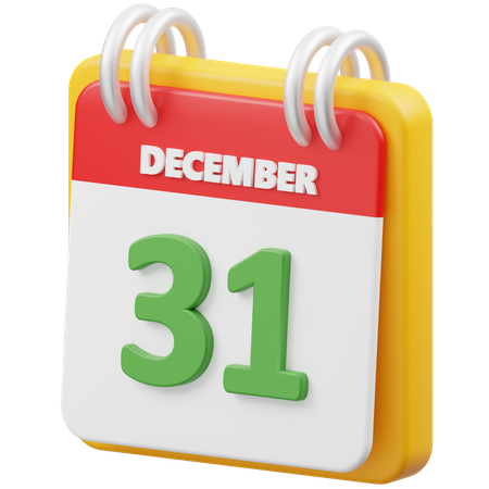 31 December  3D Icon