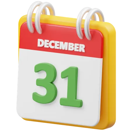 31 December  3D Icon