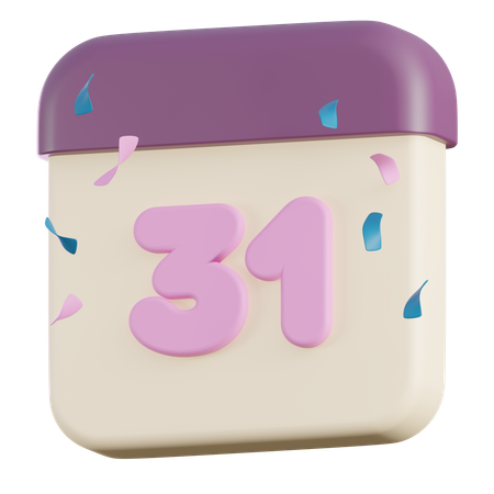 31 décembre  3D Icon