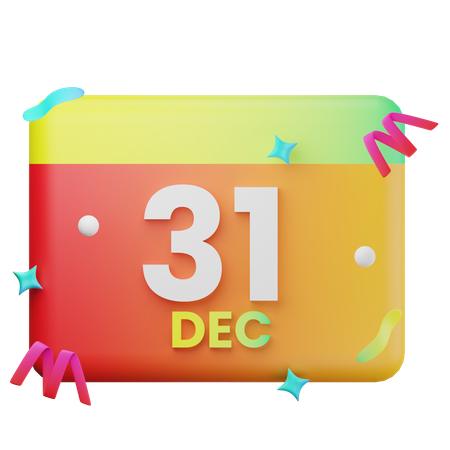 31 décembre  3D Icon