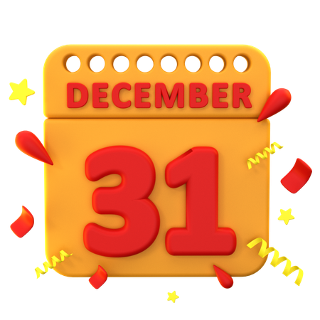 Calendrier du 31 décembre  3D Icon