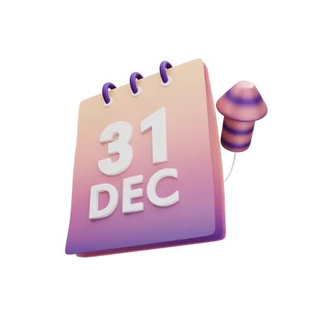 31. Dezember  3D Icon