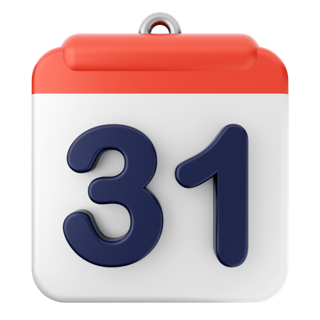 Calendario 31  3D Icon