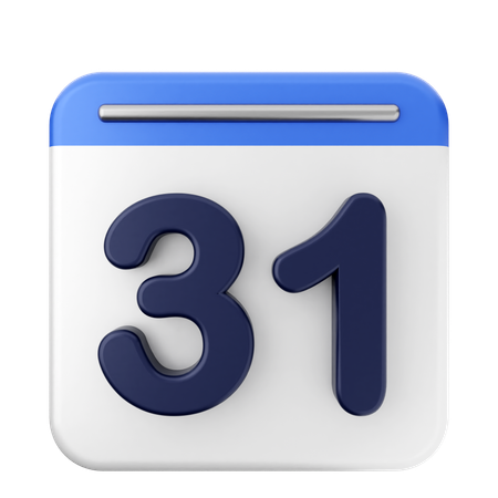 Calendario 31  3D Icon