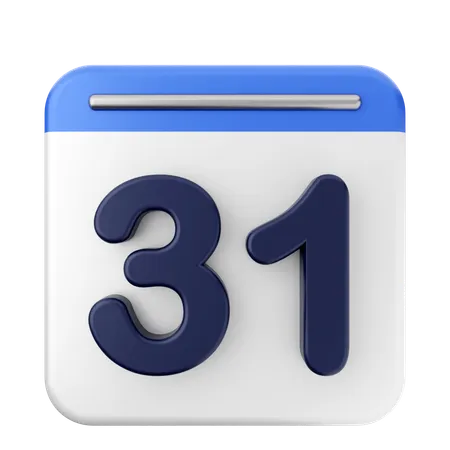 Calendario 31  3D Icon