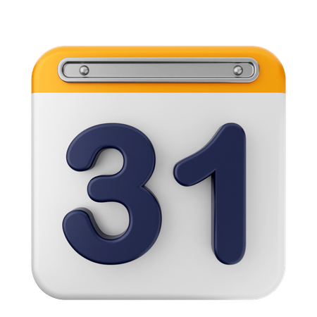 Calendario 31  3D Icon