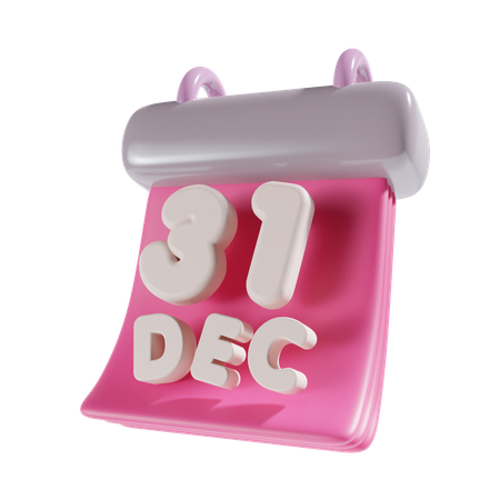 31 de diciembre  3D Icon