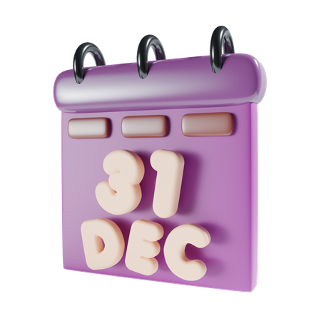 31 de diciembre  3D Icon