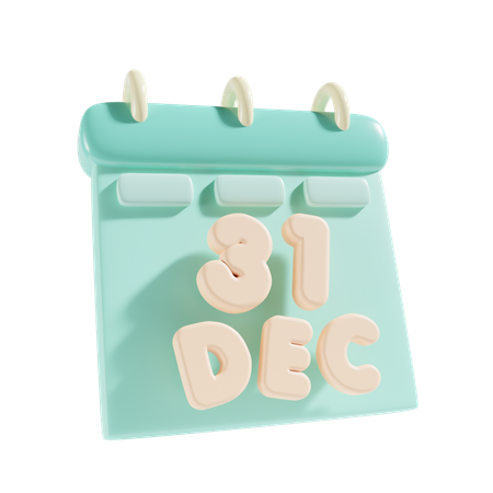 31 de diciembre  3D Icon