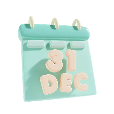 31 de diciembre  3D Icon