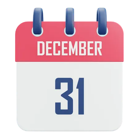 31 de diciembre  3D Icon