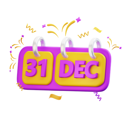 31 de diciembre  3D Icon