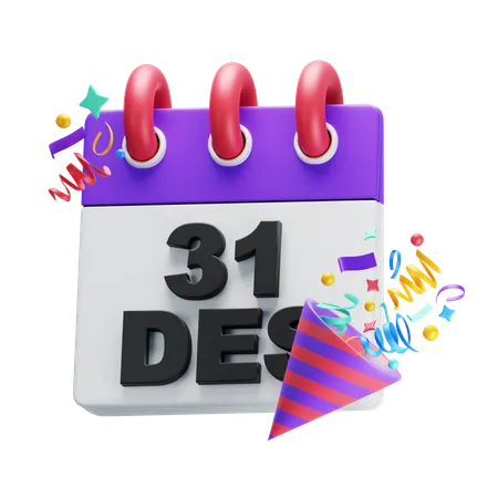 31 de diciembre  3D Icon