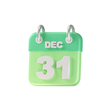 31 de diciembre  3D Icon