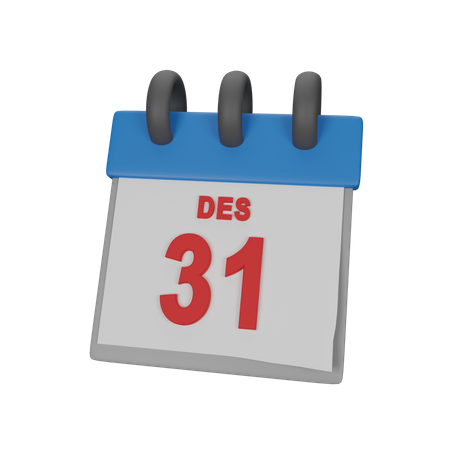 31 de diciembre  3D Icon