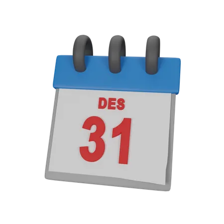 31 de diciembre  3D Icon