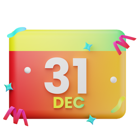 31 de diciembre  3D Icon