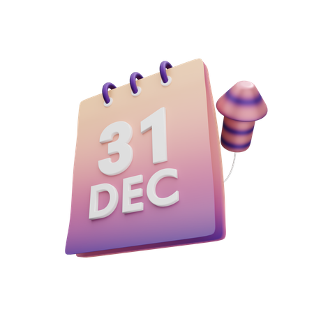 31 de diciembre  3D Icon