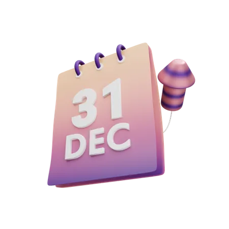 31 de diciembre  3D Icon