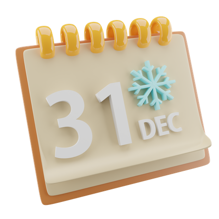 31 de diciembre  3D Icon
