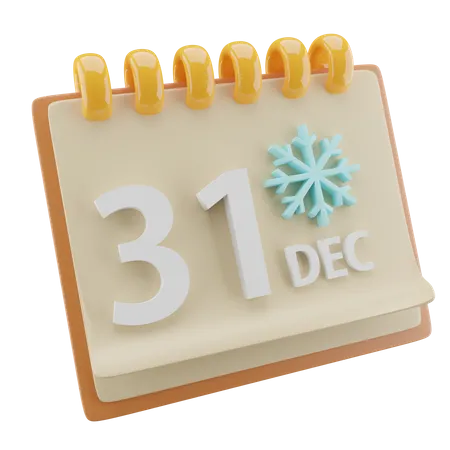 31 de diciembre  3D Icon