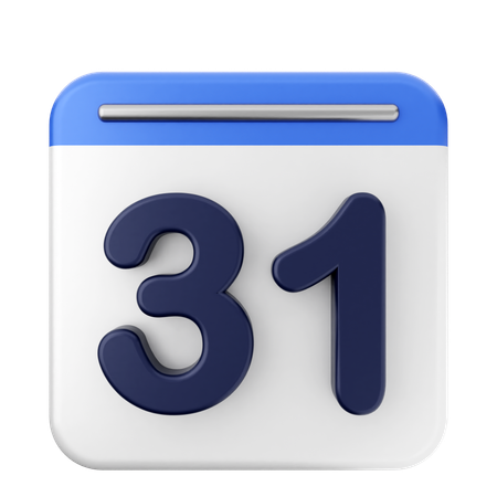 31e Calendrier  3D Icon