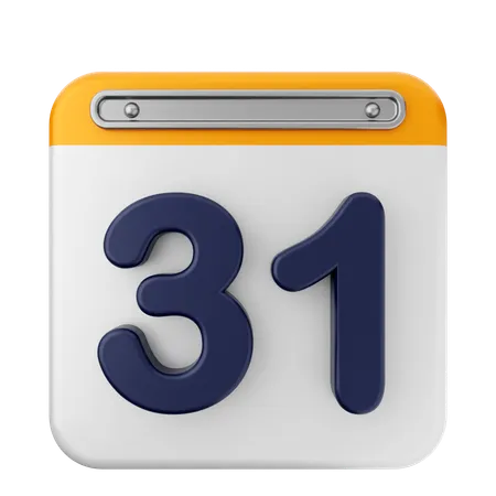 31e Calendrier  3D Icon