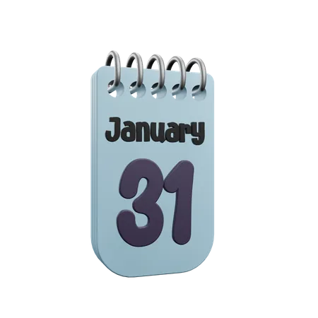 Calendario 31 de enero  3D Icon