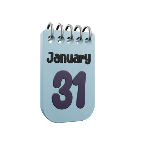 31. Januar Kalender  3D Icon