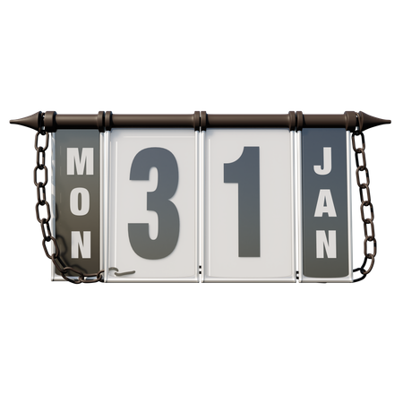 31. Januar Montag  3D Illustration