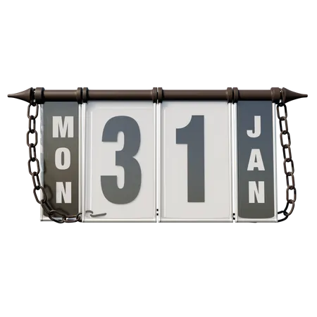 31. Januar Montag  3D Illustration