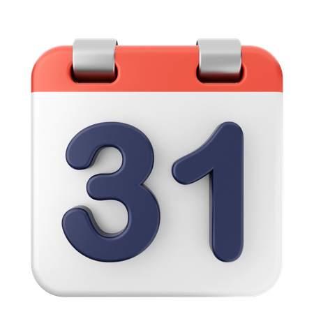 31º Calendário  3D Icon