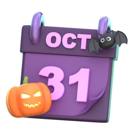 31 October  3D Icon