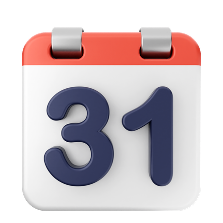 31 Th Calendar  3D Icon