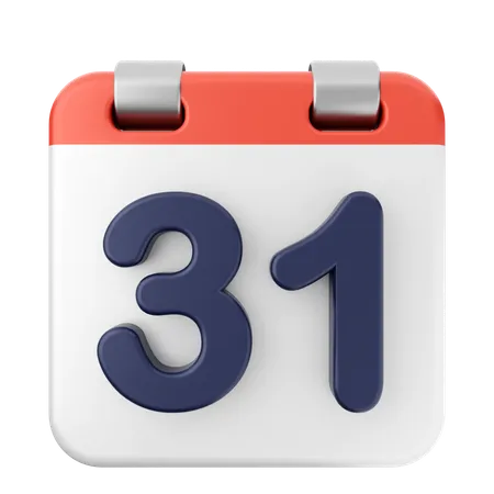 31 Th Calendar  3D Icon