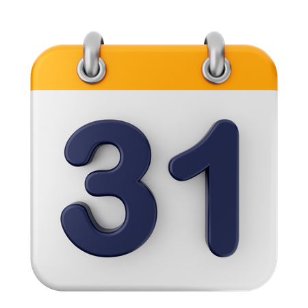 31 Th Calendar  3D Icon