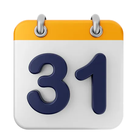 31 Th Calendar  3D Icon